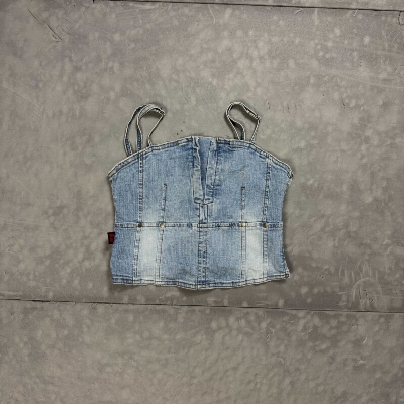 Damski jeansowy top na ramiączkach denim y2k (S)