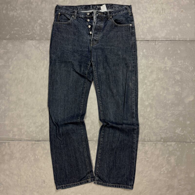 Armani Jeans washed denim spodnie jeansowe retro straight fit (M)