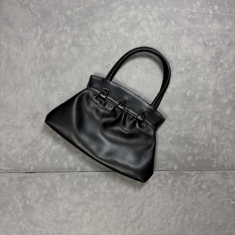 Vintage czarna torebka typu shopper y2k coquette