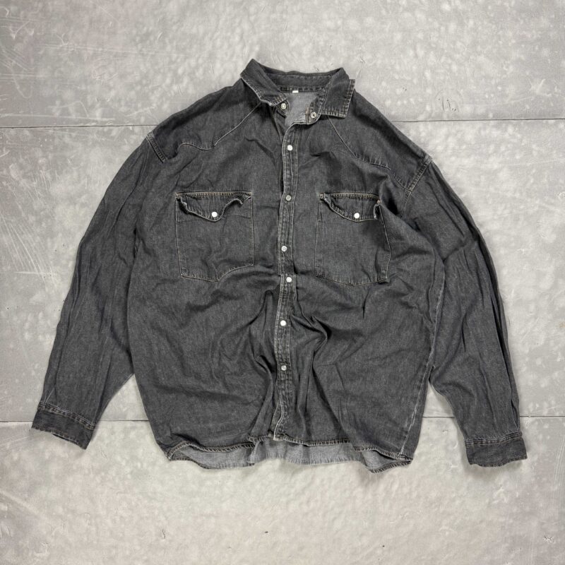Vintage gruba koszula jeansowa denim oversize 90s (XL)