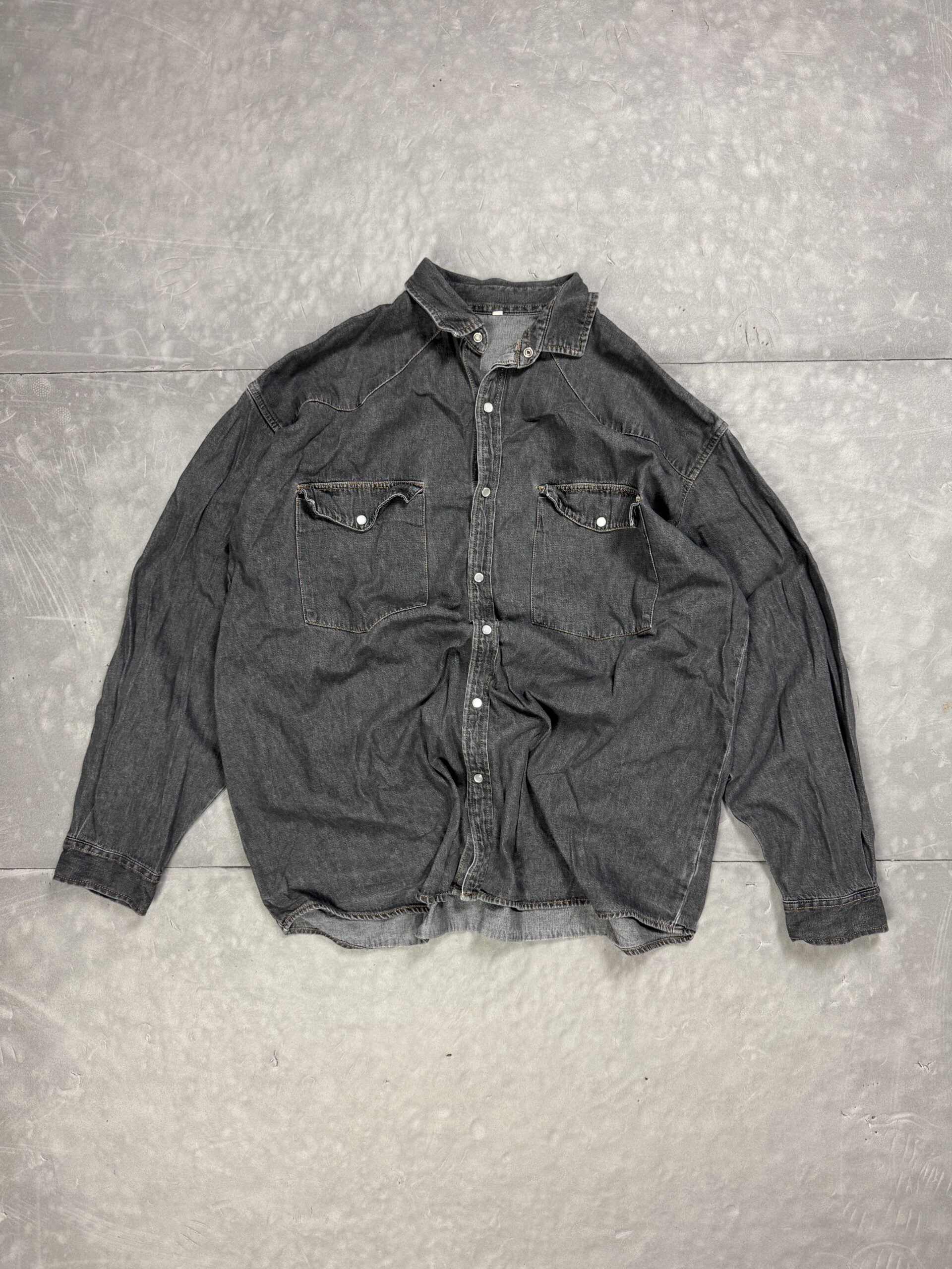 Vintage gruba koszula jeansowa denim oversize 90s (XL)