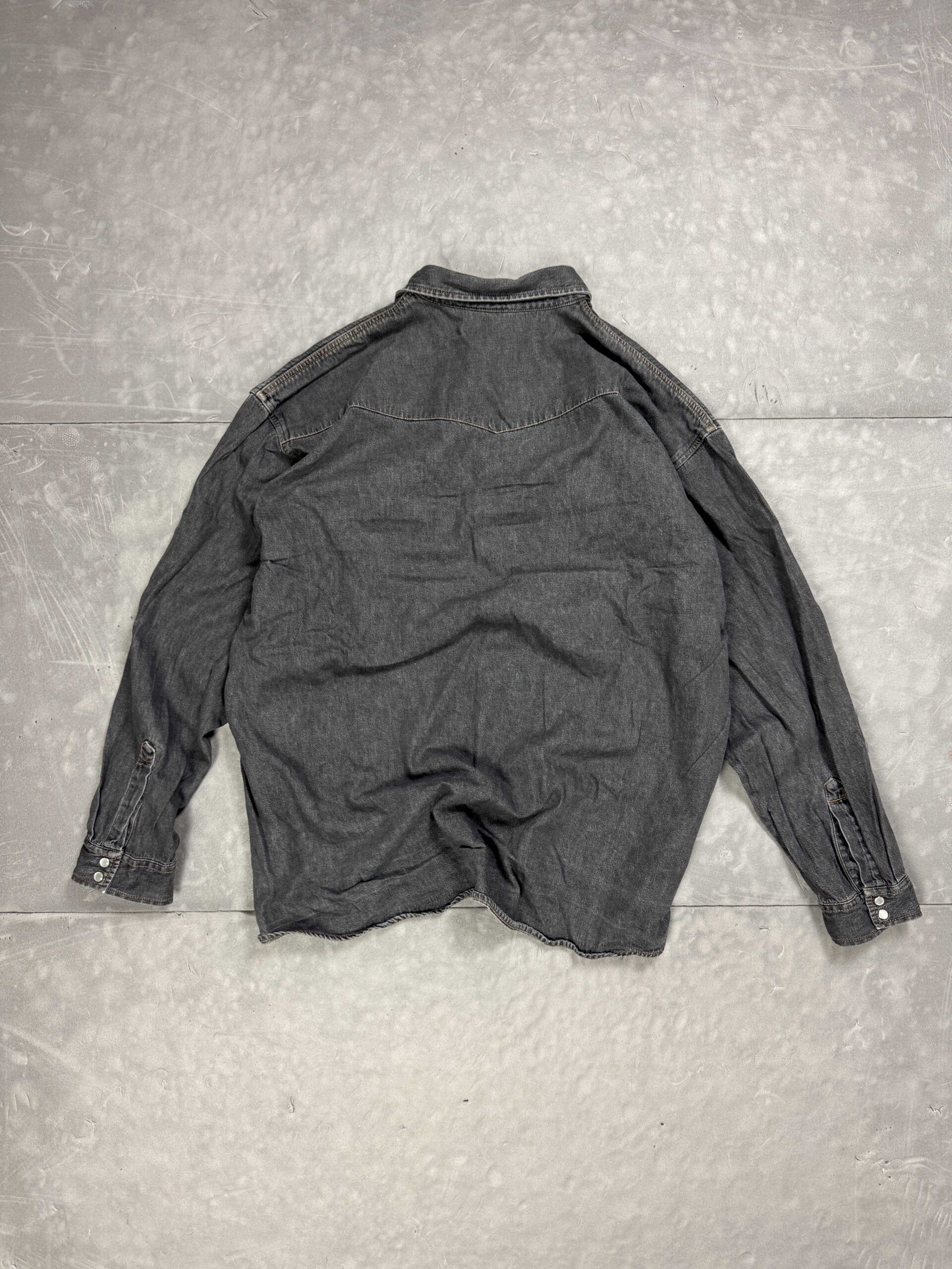 Vintage gruba koszula jeansowa denim oversize 90s (XL) - obrazek 2