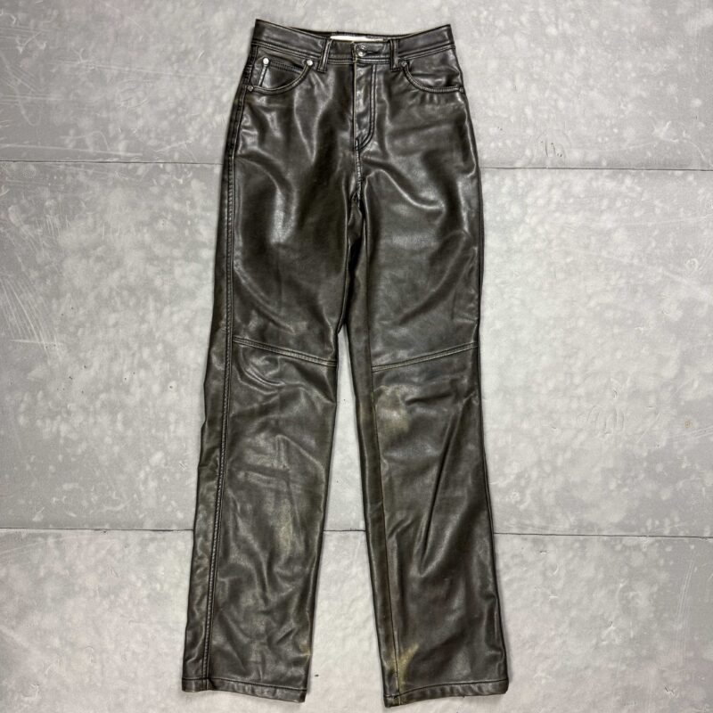 Bershka skórzane brązowe spodnie damskie (XS)