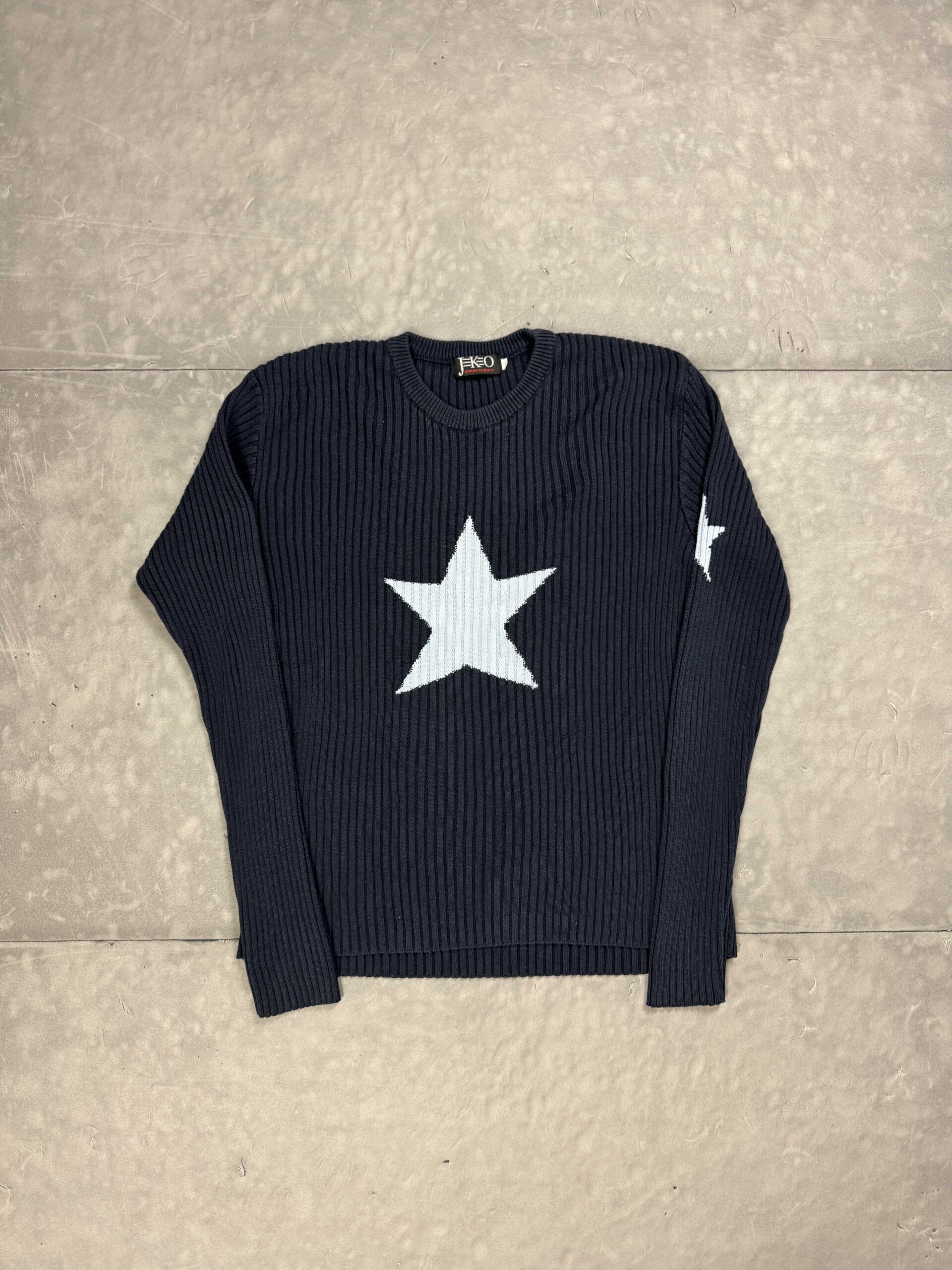 Vintage y2k sweter z dużym printem retro (M)