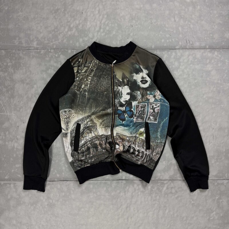 Vintage zapinana bluza overprint zip y2k (M)