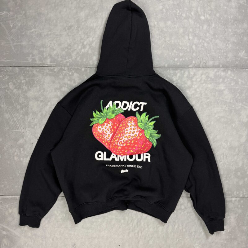 Bluza z kapturem z dużym nadrukiem na plecach hoodie (M)