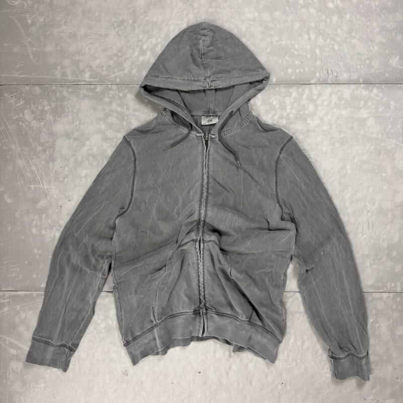 Vintage washed zip hoodie bluza z kapturem oversize (XL)