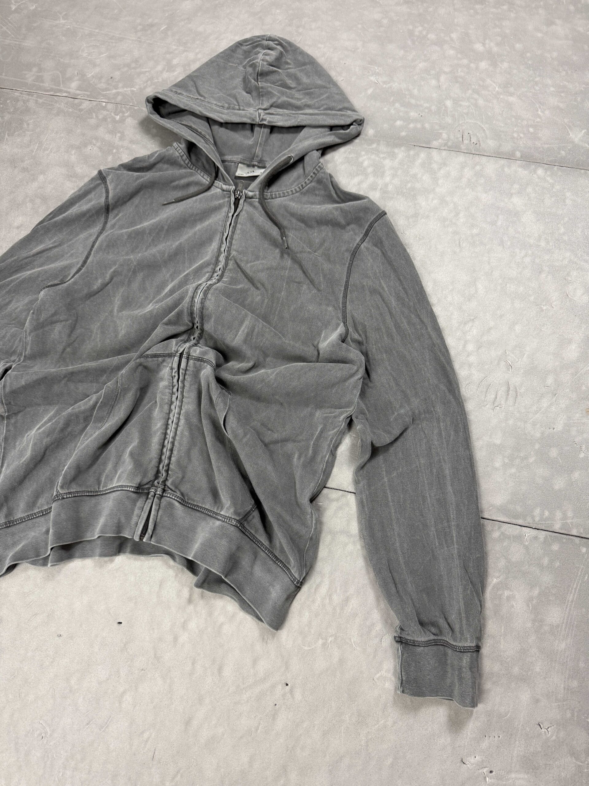 Vintage washed zip hoodie bluza z kapturem oversize (XL) - obrazek 3