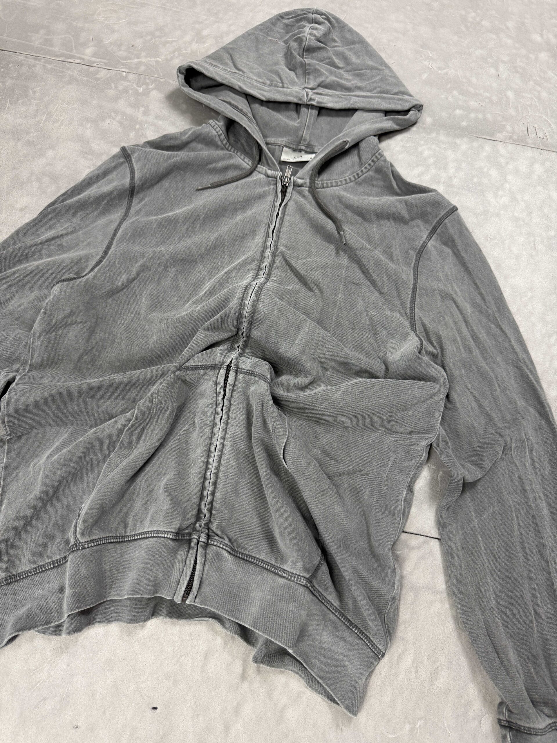 Vintage washed zip hoodie bluza z kapturem oversize (XL) - obrazek 4