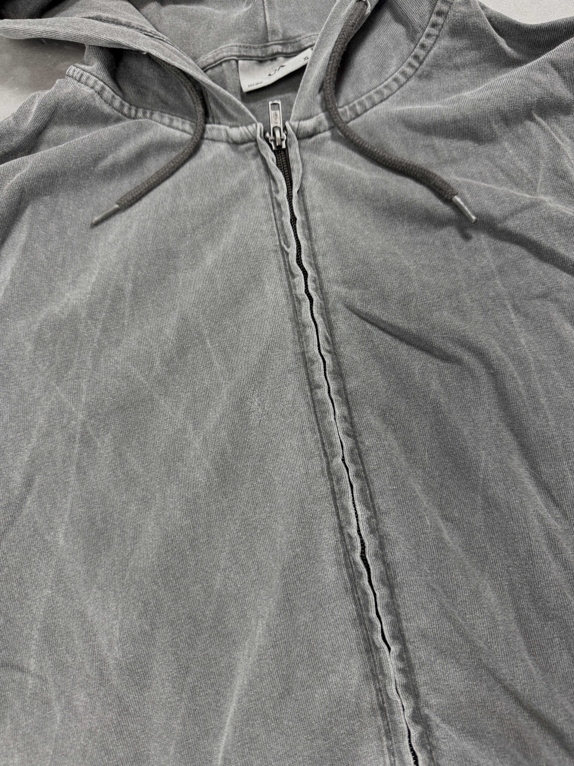Vintage washed zip hoodie bluza z kapturem oversize (XL) - obrazek 6