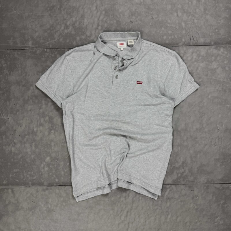 Levi's polo T-shirt koszulka z haftem szara (M)