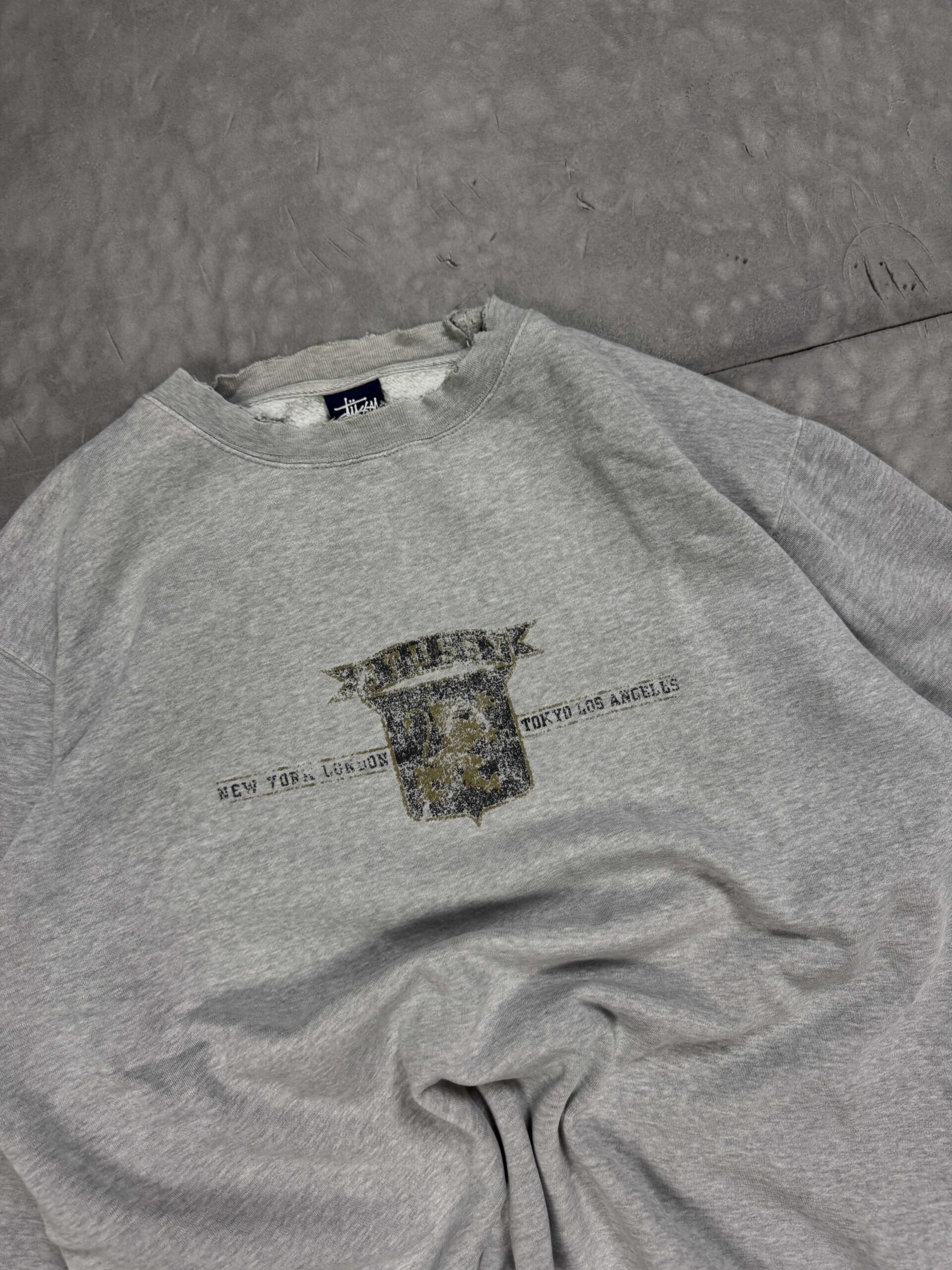 Vintage oversize Stussy crewneck bluza z nadrukiem 90s (L/XL) - obrazek 3