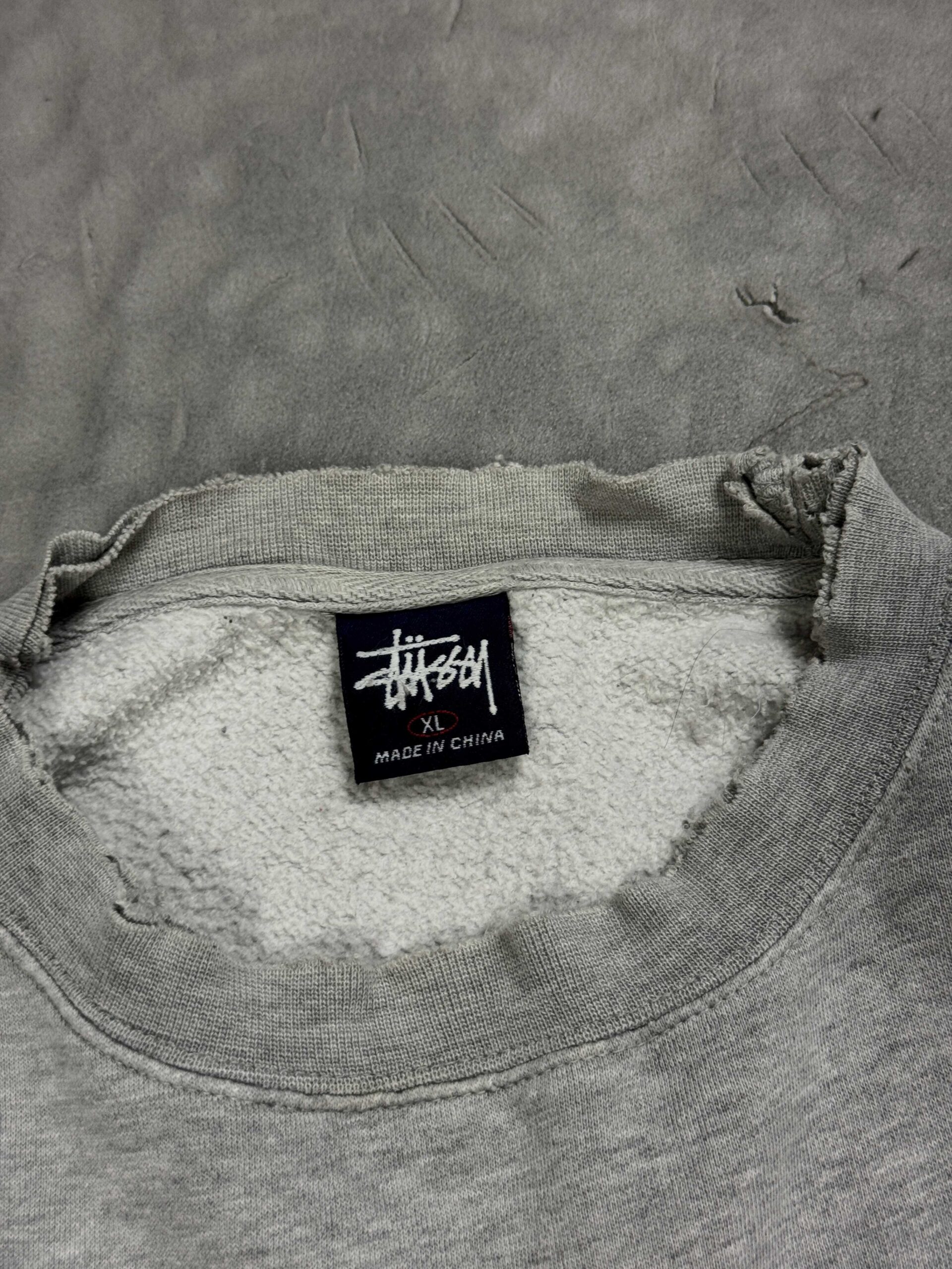 Vintage oversize Stussy crewneck bluza z nadrukiem 90s (L/XL) - obrazek 6