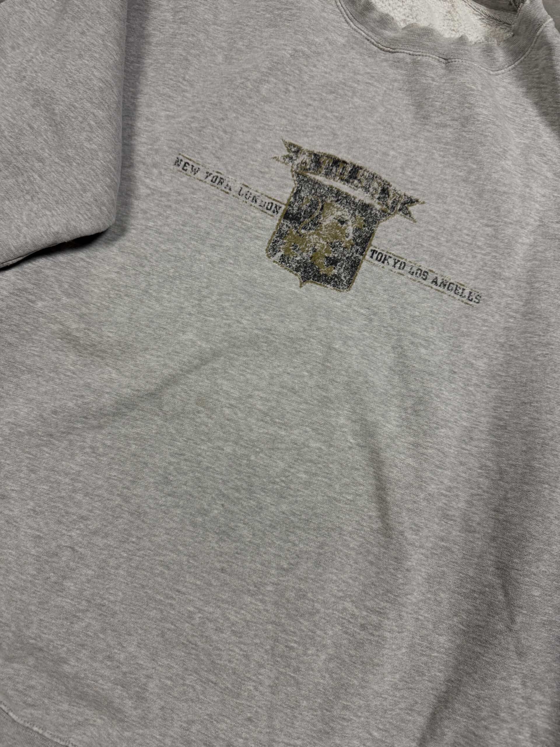 Vintage oversize Stussy crewneck bluza z nadrukiem 90s (L/XL) - obrazek 8
