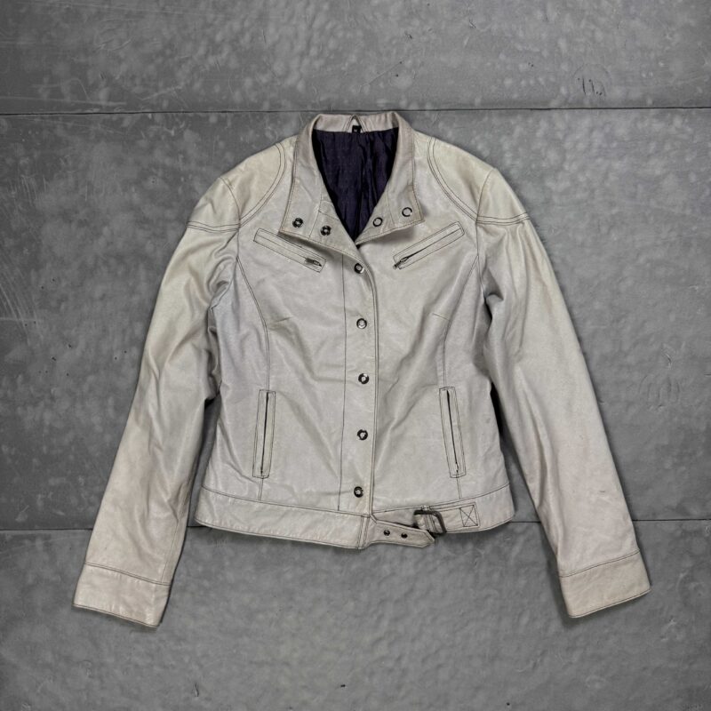 Vintage biker leather jacket kurtka skórzana damska 90s (M)