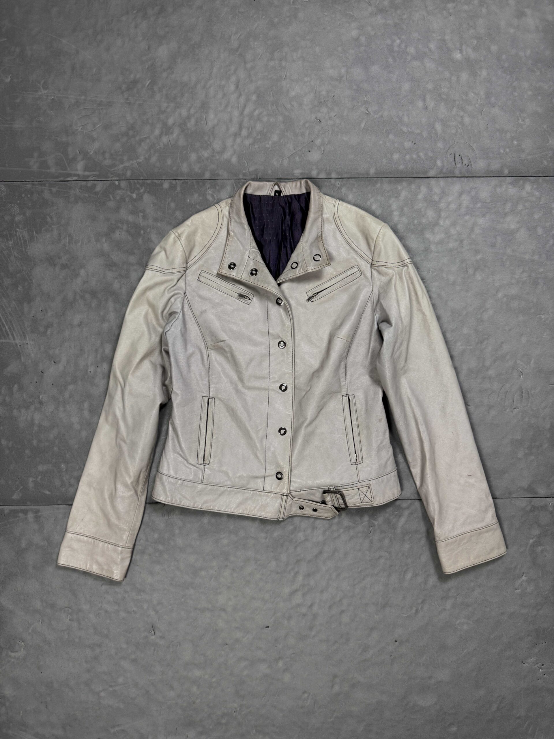 Vintage biker leather jacket kurtka skórzana damska 90s (M)