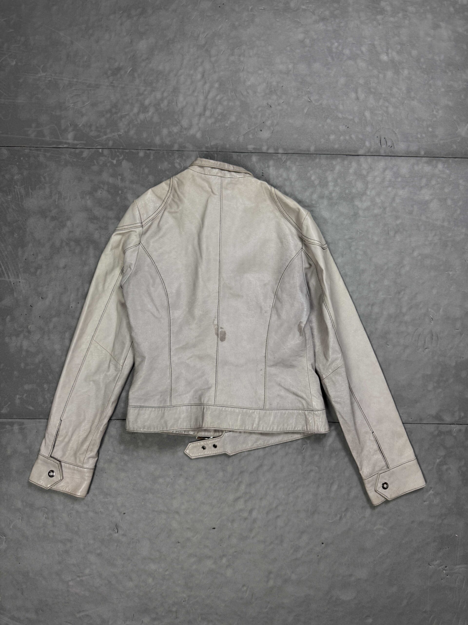 Vintage biker leather jacket kurtka skórzana damska 90s (M) - obrazek 2