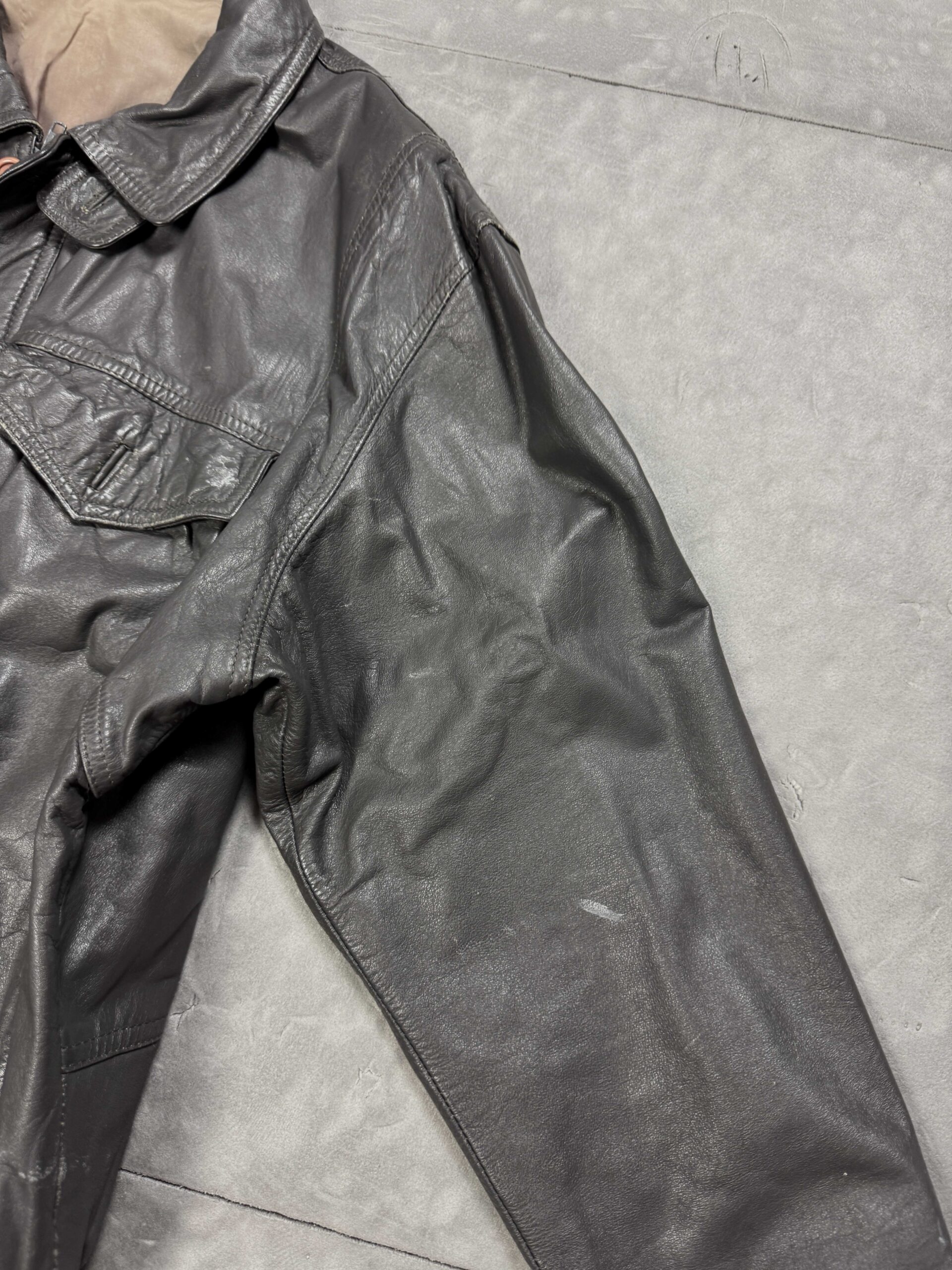 Vintage oversize boxy leather jacket kurtka skórzana (M/L) - obrazek 6