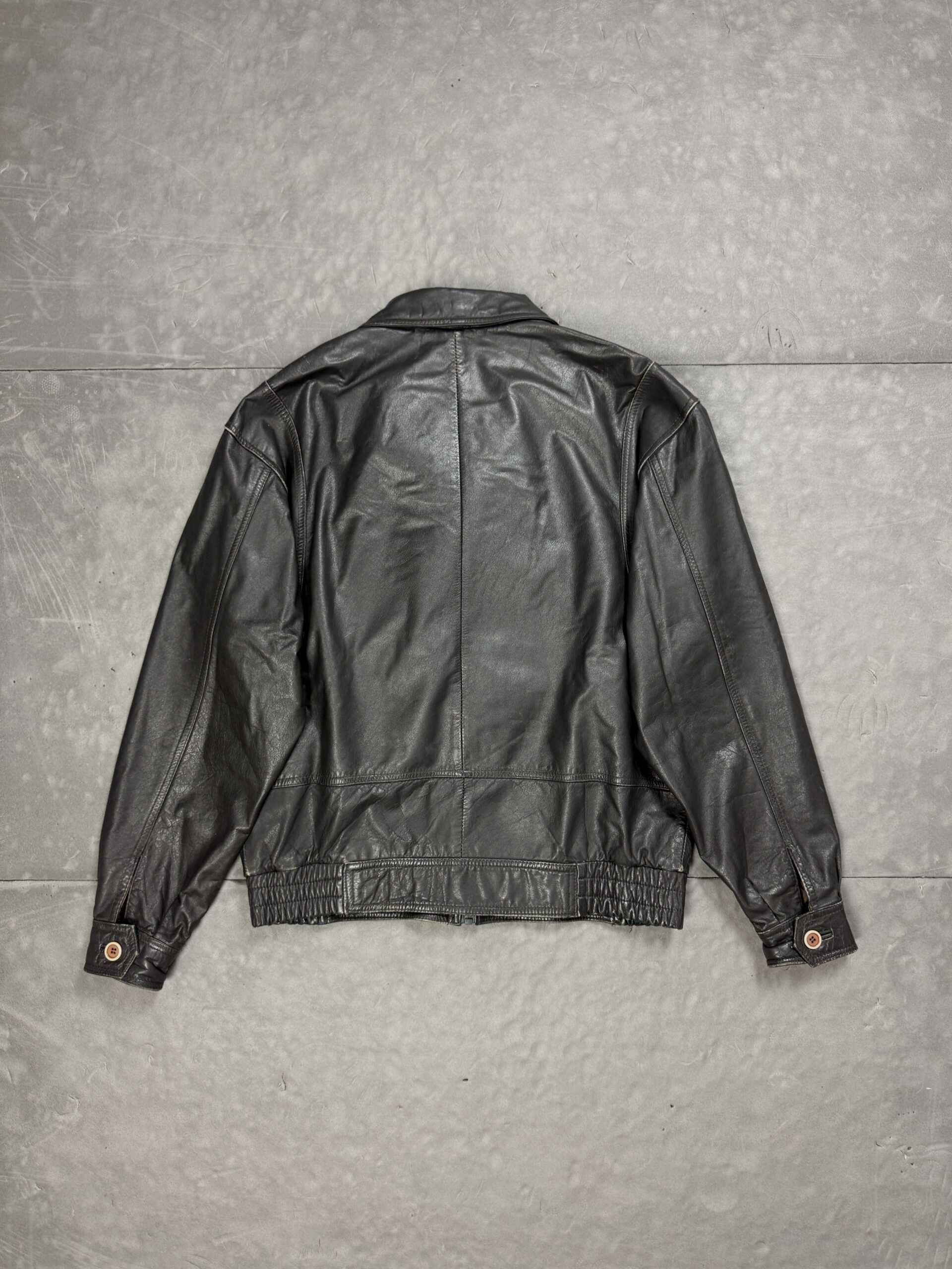 Vintage oversize boxy leather jacket kurtka skórzana (M/L) - obrazek 2