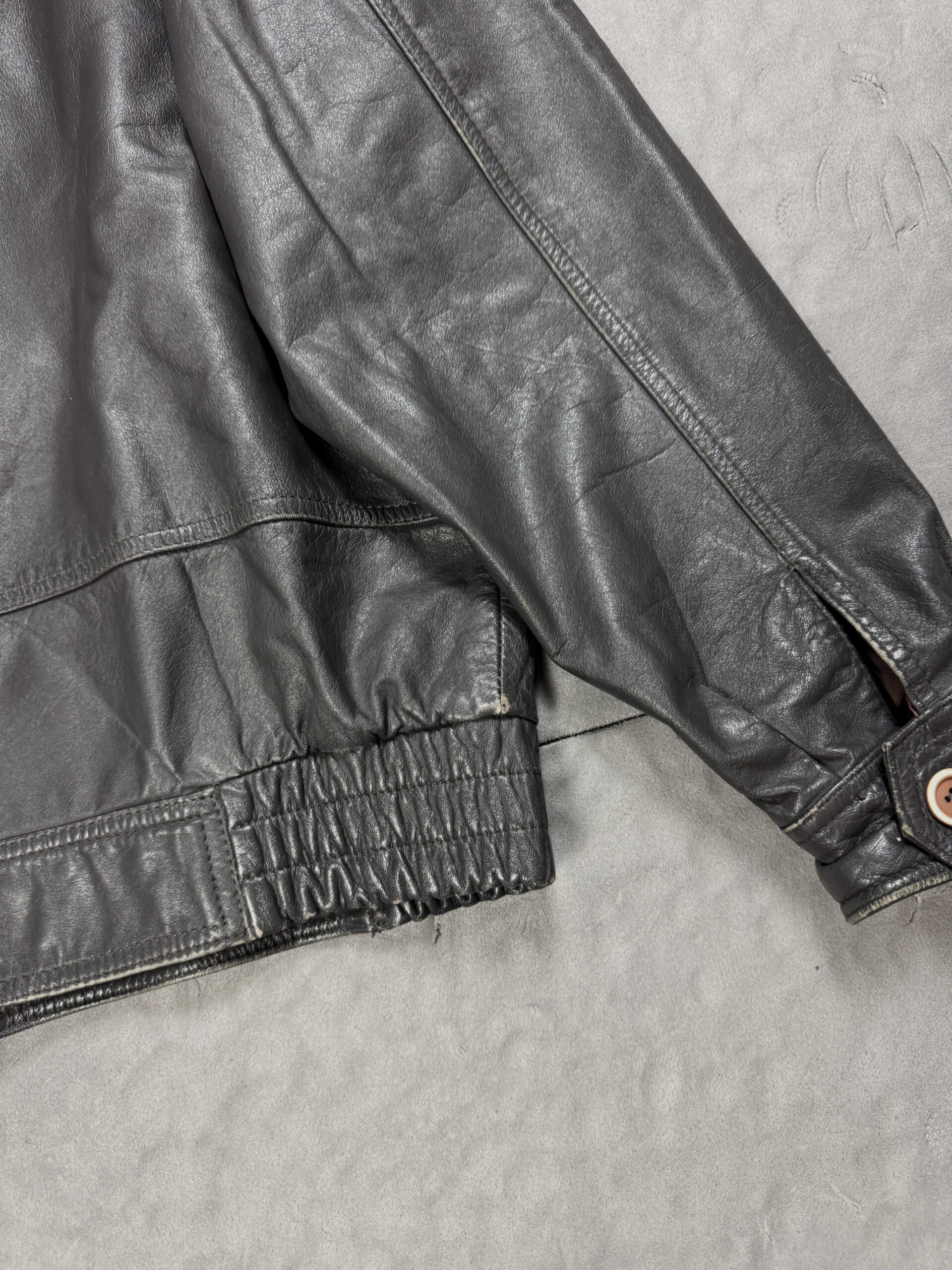 Vintage oversize boxy leather jacket kurtka skórzana (M/L) - obrazek 9