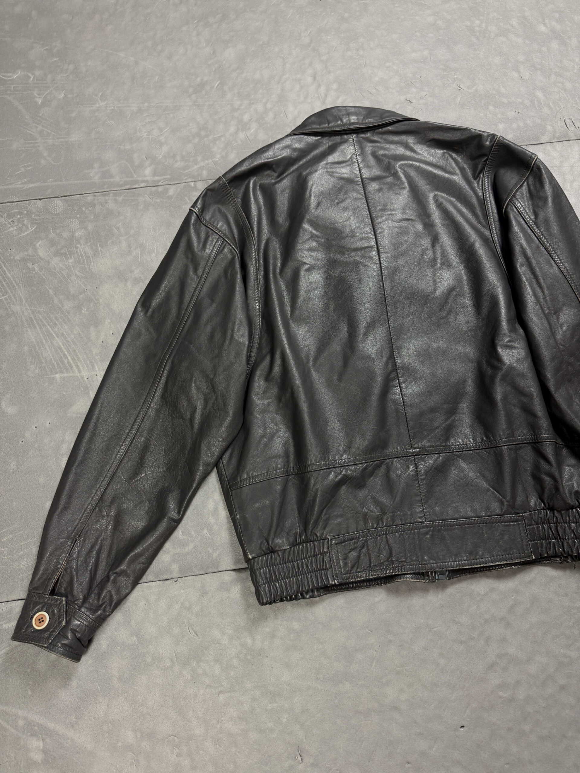Vintage oversize boxy leather jacket kurtka skórzana (M/L) - obrazek 4