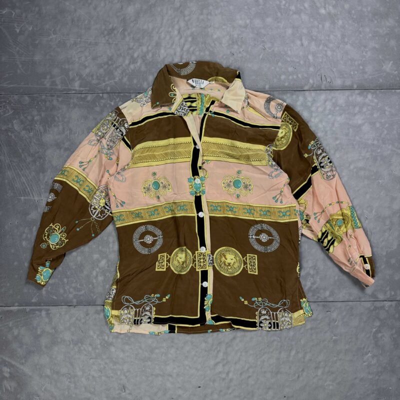 Marella vintage jedwabna koszula w szalony wzór (M/L)