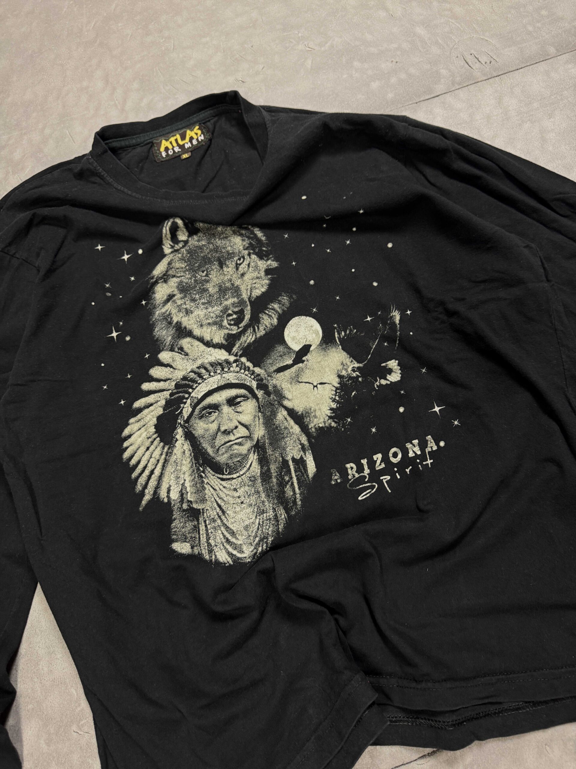 Vintage oversize longleeve T-shirt z dużym nadrukiem (L/XL) - obrazek 3