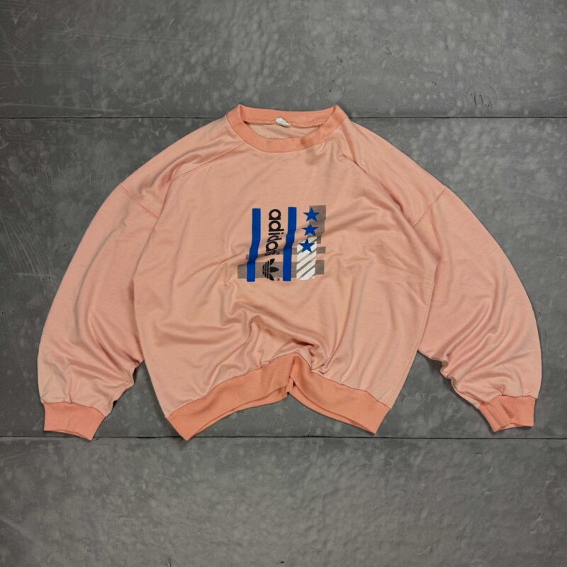 Adidas 80s vintage crewneck bluza z dużym nadrukiem (S/M)