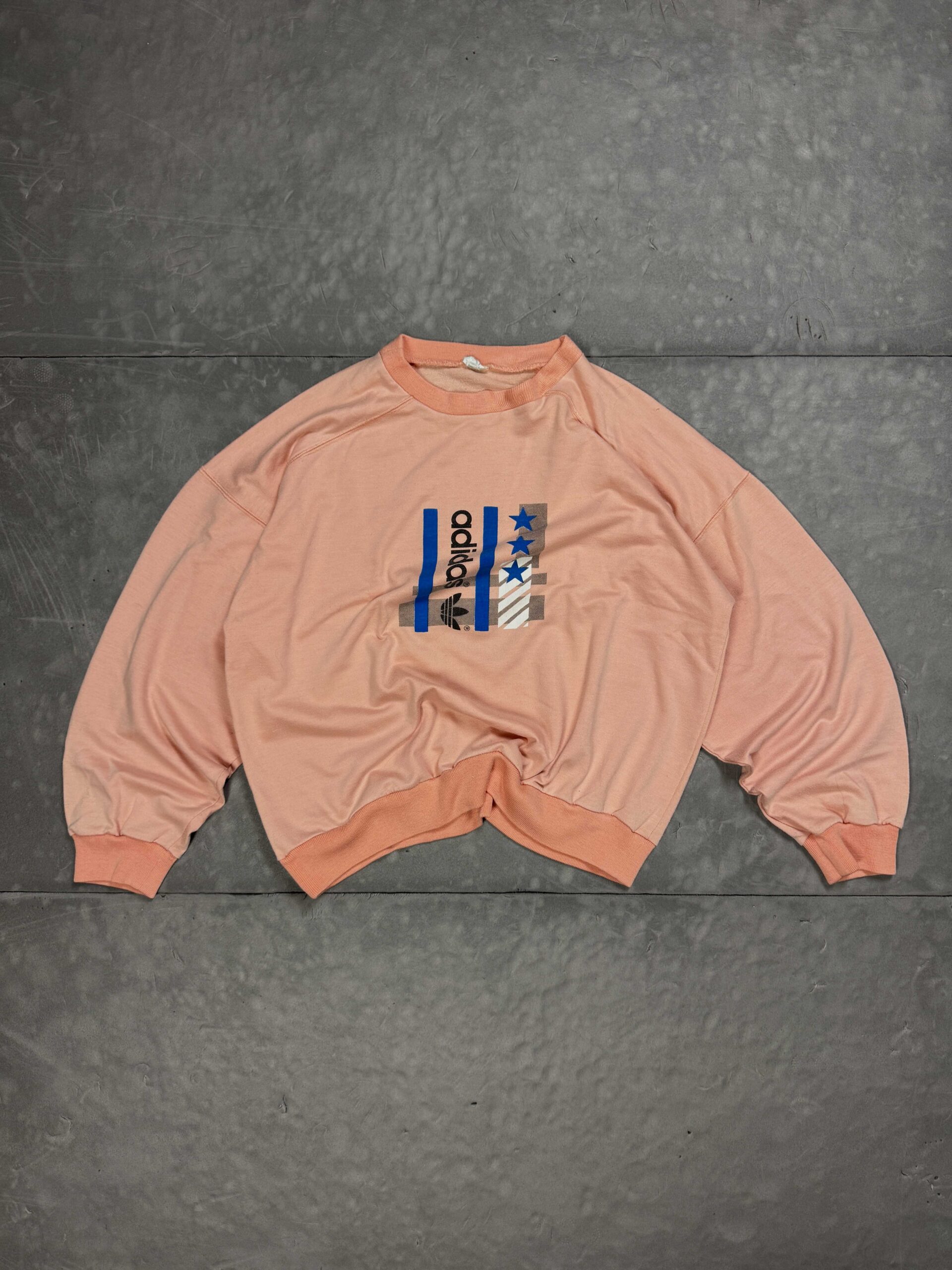Adidas 80s vintage crewneck bluza z dużym nadrukiem (S/M)