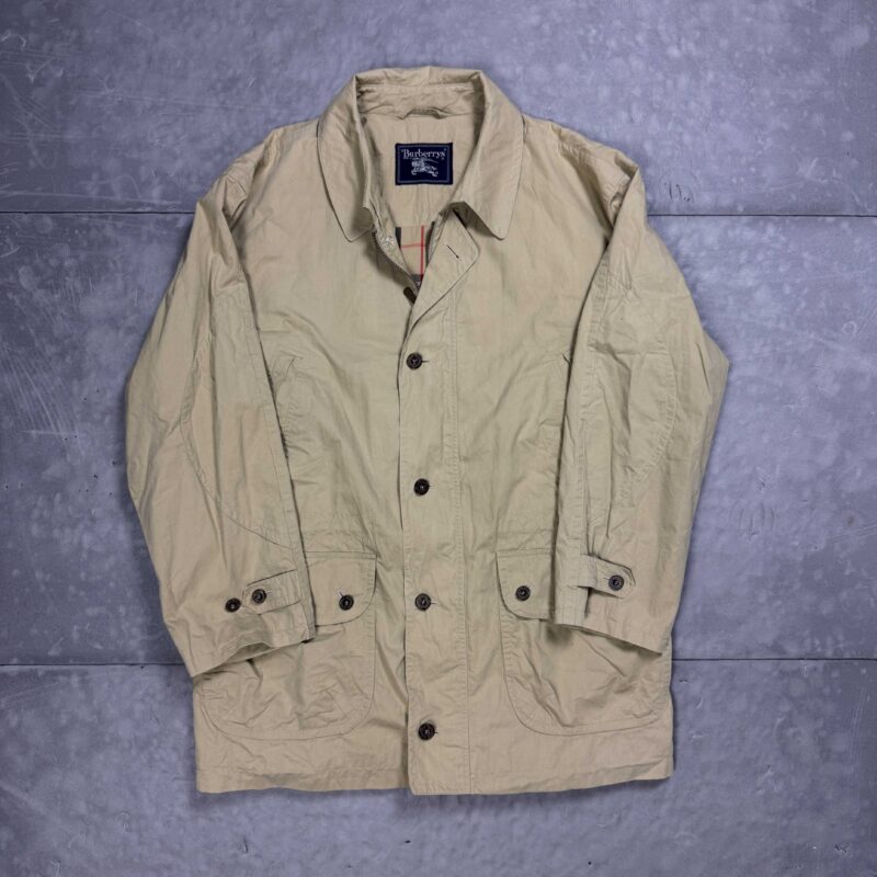 Burberry beżowy klasyczny płaszcz nova check vintage retro 90s (L/XL)