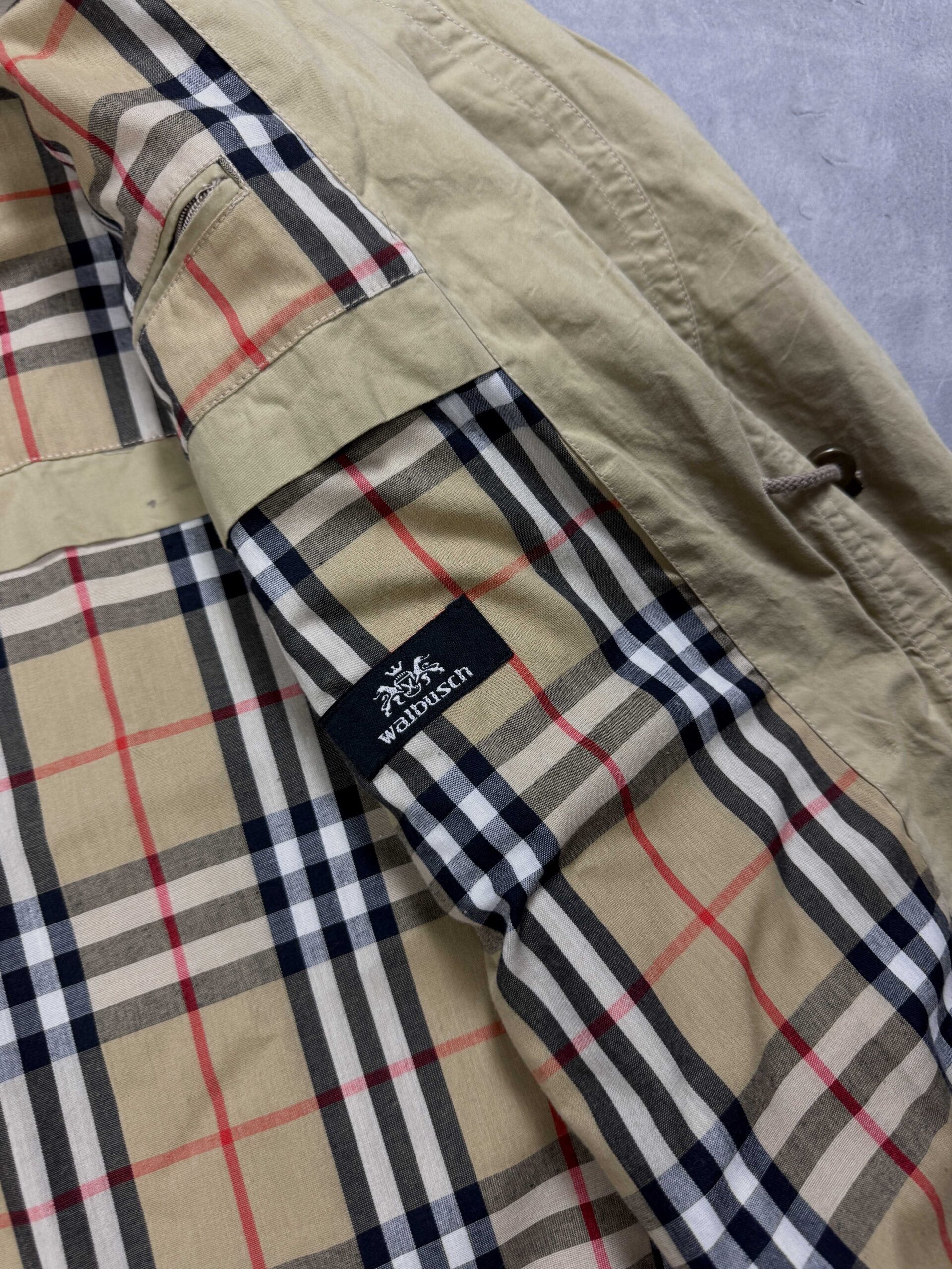 Burberry beżowy klasyczny płaszcz nova check vintage retro 90s (L/XL) - obrazek 5