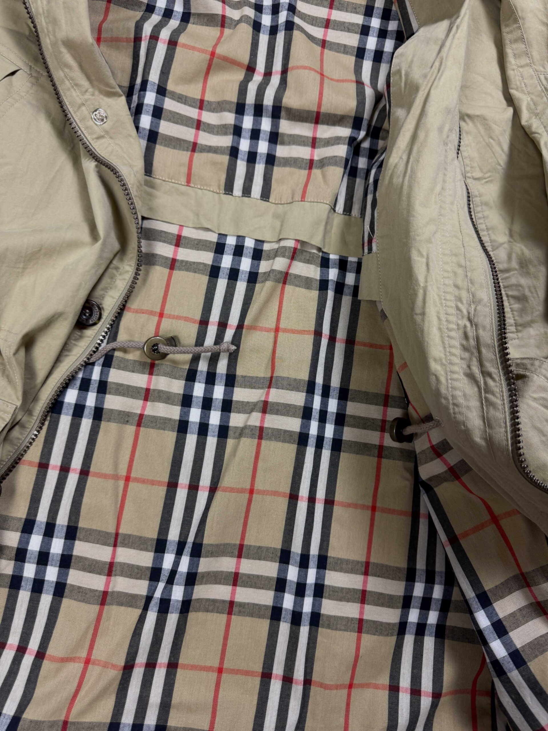 Burberry beżowy klasyczny płaszcz nova check vintage retro 90s (L/XL) - obrazek 6